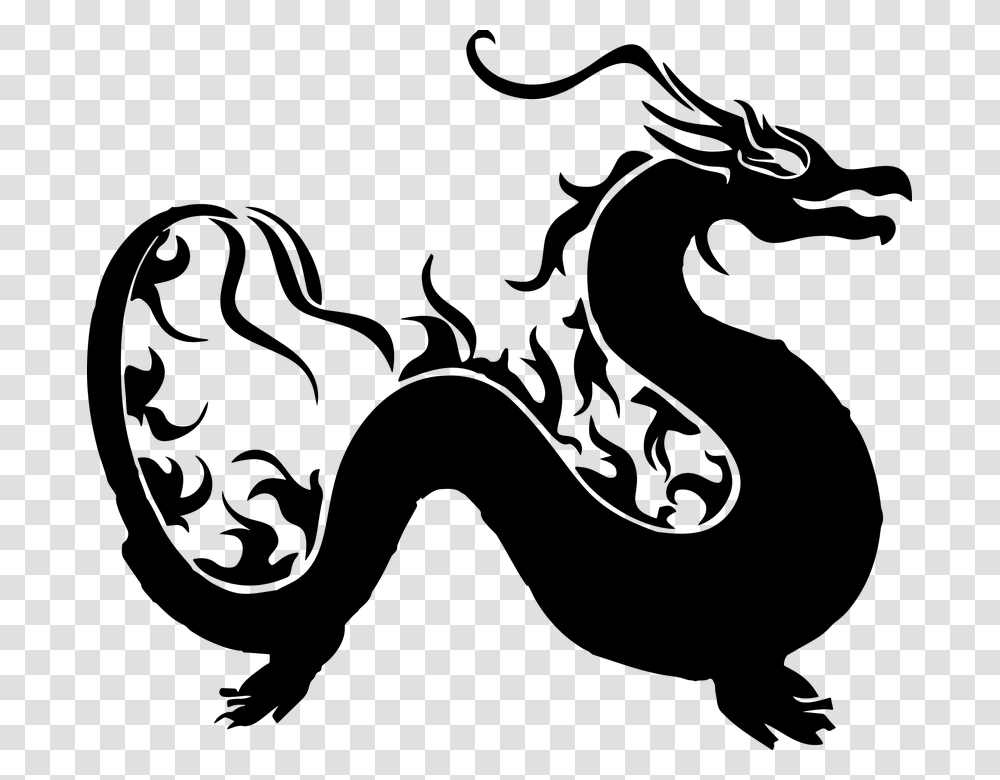 Asian Dragon Silhouette Asian Dragon Silhouette, Gray, World Of Warcraft Transparent Png