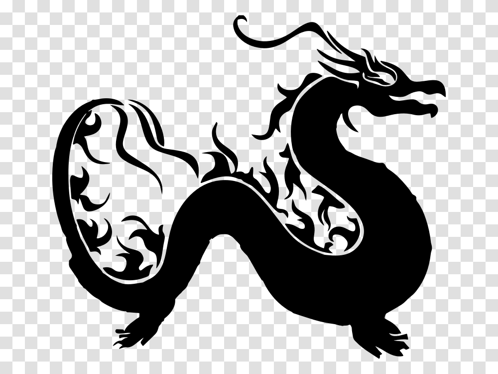 Asian Dragon Silhouette Clip Art For Dragon, Gray, World Of Warcraft Transparent Png