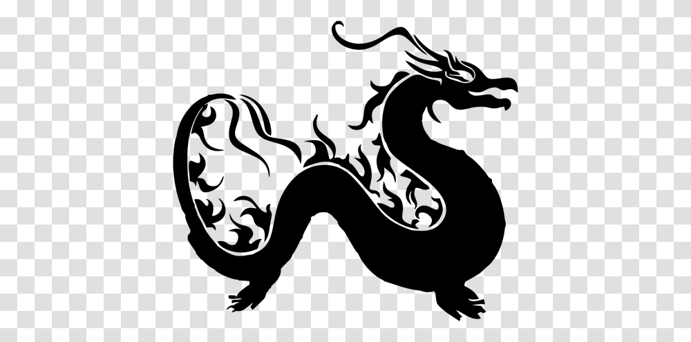 Asian Dragon Silhouette, Gray, World Of Warcraft Transparent Png