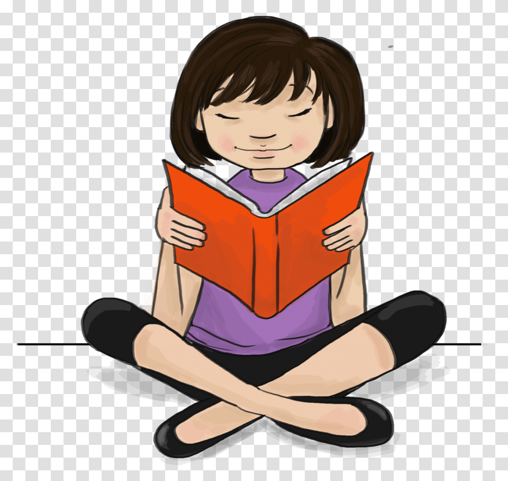 Asian Girl Read Cartoon, Reading, Person, Human, Toy Transparent Png