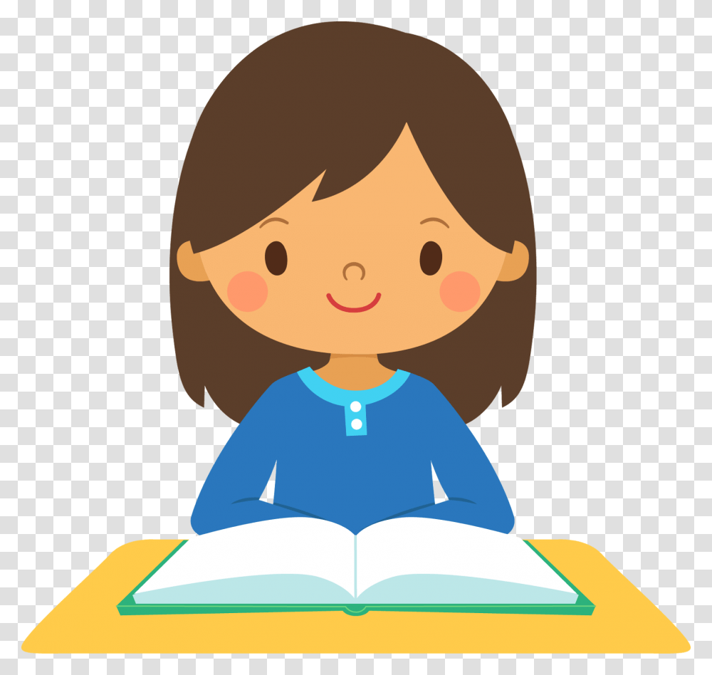 Asian Girl Student Clipart Student Clip Art Girl, Reading Transparent Png