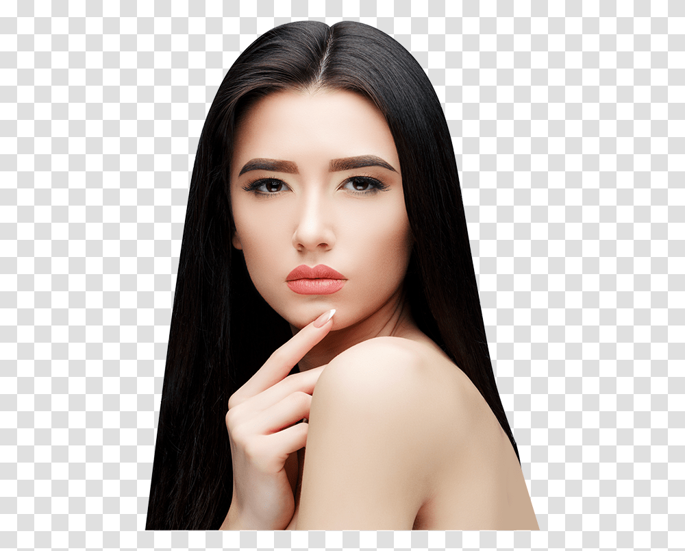 Asian Girl With Long Straight Hair, Face, Person, Human, Lipstick Transparent Png
