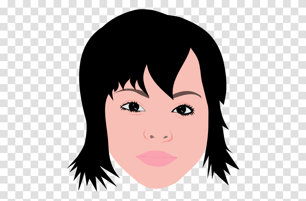 Asian Girl With Short Hair Clip Art, Face, Person, Smile, Portrait Transparent Png
