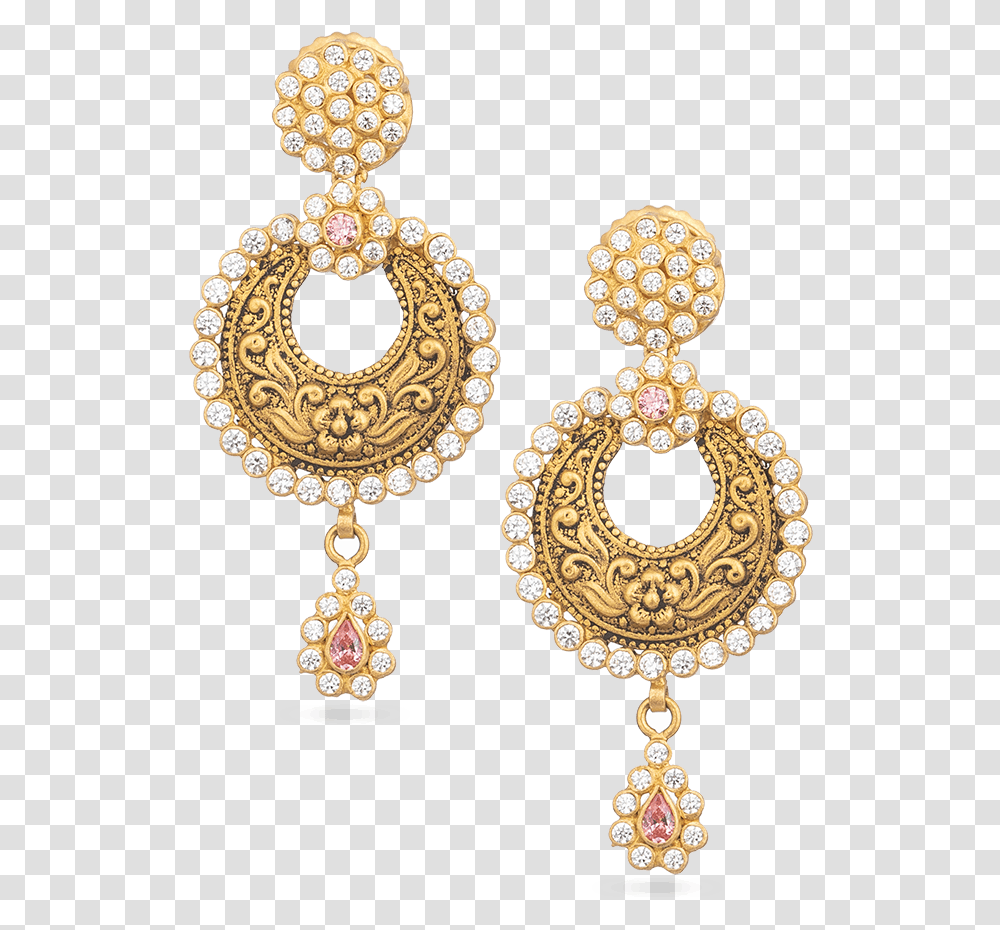 Asian Gold Earrings Studded With Polki Stones Earrings, Accessories, Accessory, Jewelry Transparent Png