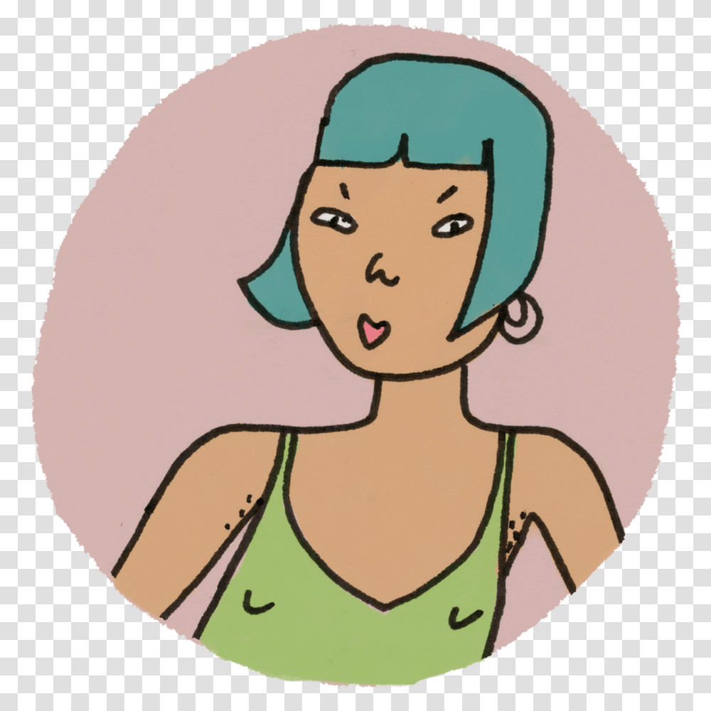 Asian Green Hair Girl Cartoon, Face, Head, Photography, Washing Transparent Png