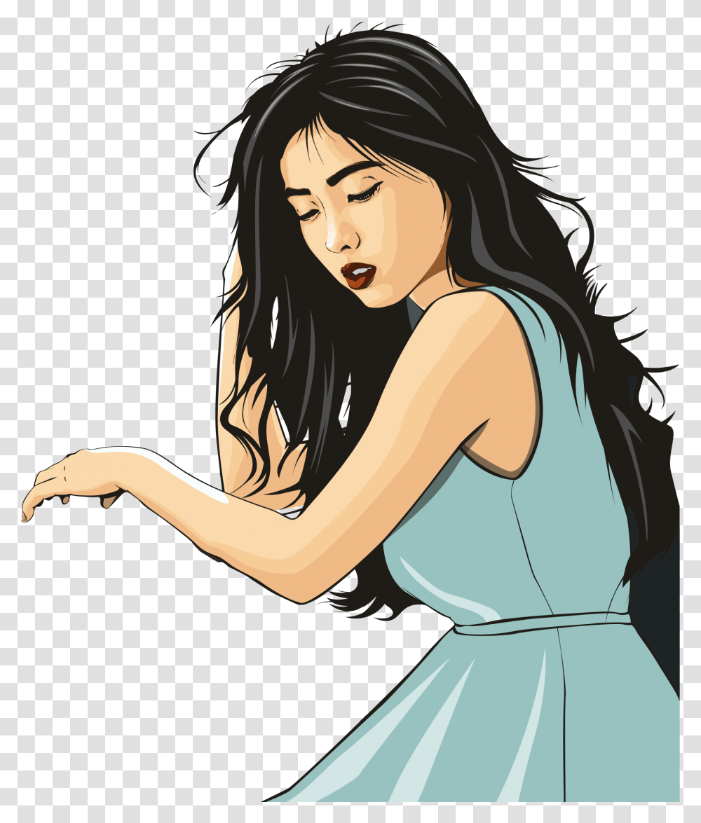 Asian Lady Asian Woman Clip Art, Person, Hair, Female, Kneeling Transparent Png