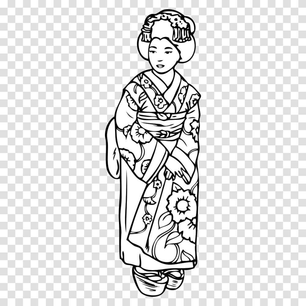 Asian People Hd Geisha Clipart, Clothing, Apparel, Robe, Fashion Transparent Png