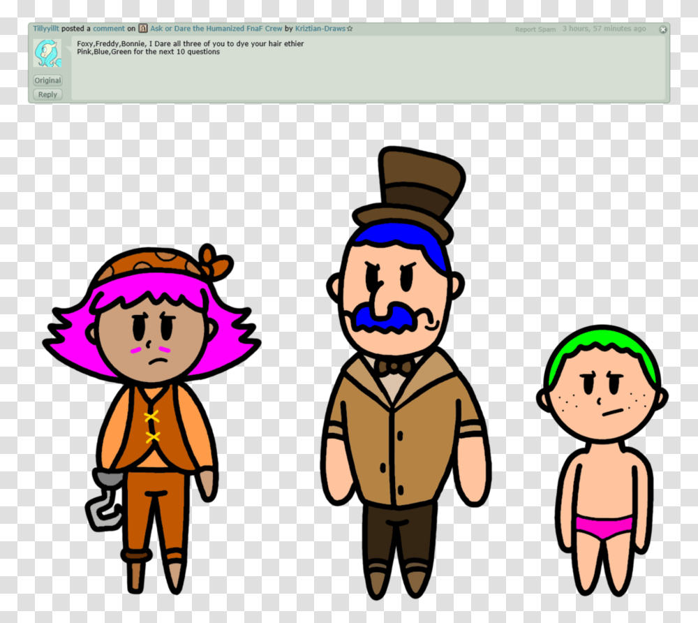Ask The Humanized Fnaf Crew Question 39 By Kriztian Draws Cartoon, Doodle, Drawing Transparent Png