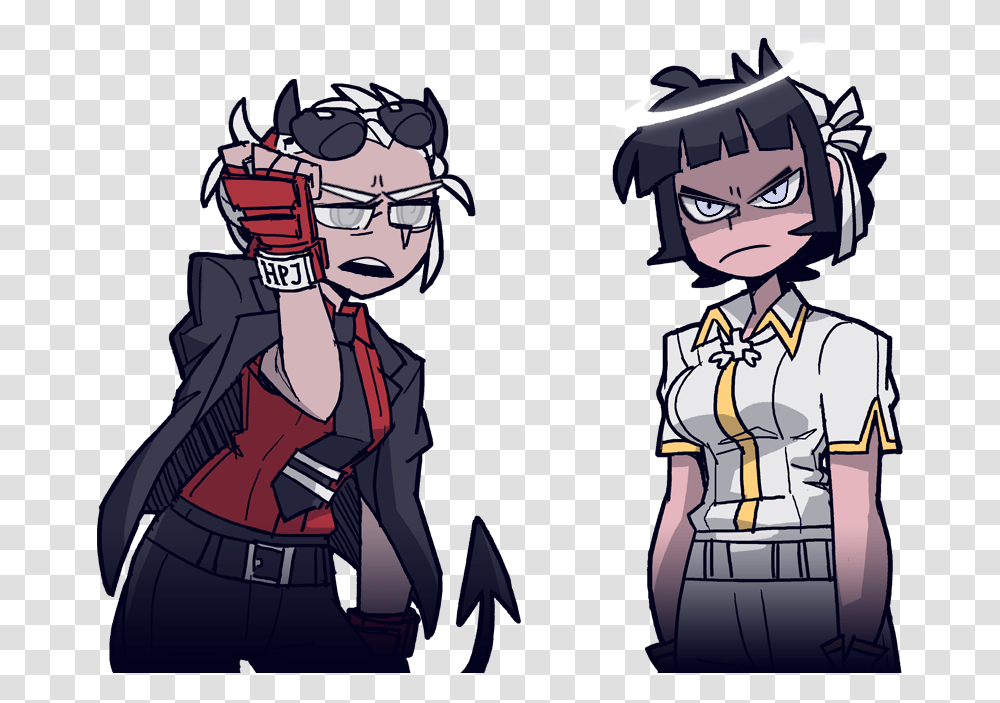 Asked For An Angry Justice Justice X Azazel Helltaker, Comics, Book, Manga, Person Transparent Png