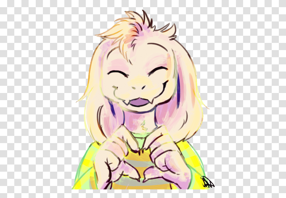 Asriel Making A Heart With His Hands Undertale Asriel Game, Graphics, Face, Drawing, Hair Transparent Png