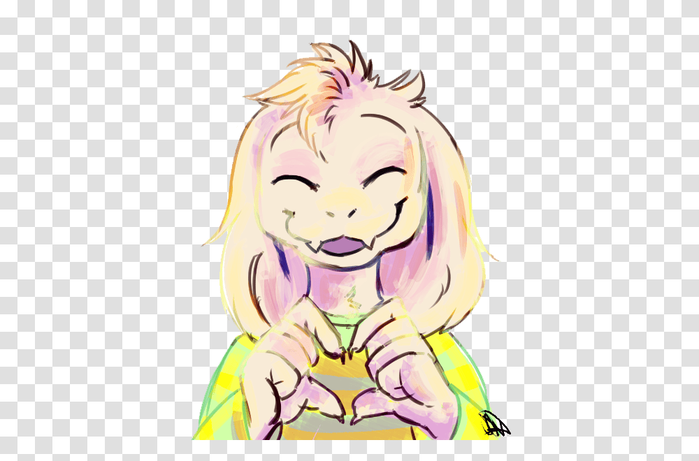 Asriel Making A Heart With His Hands Undertale Know Your Meme, Face, Drawing, Head Transparent Png