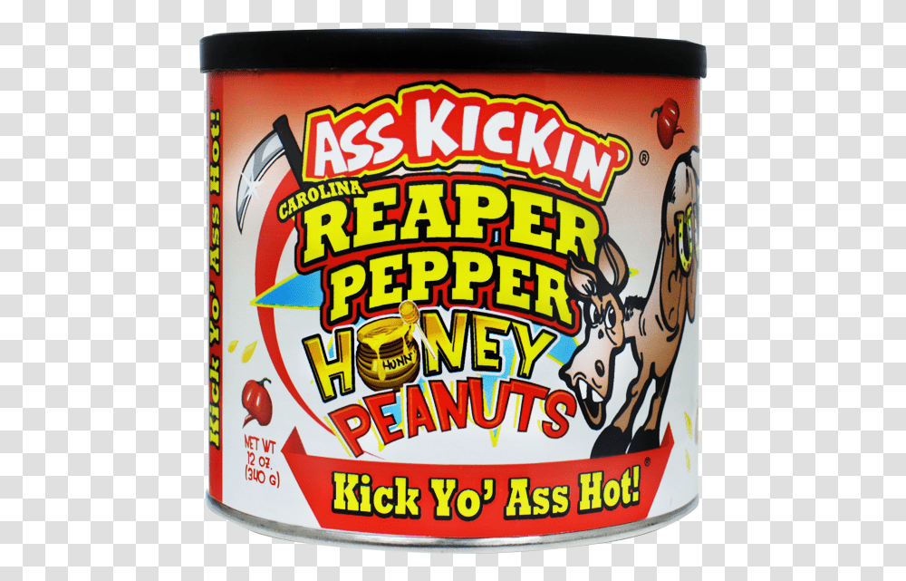 Ass Kickin Carolina Reaper Pepper Honey Peanuts Carolina Reaper Ntter, Tin, Can, Crowd, Food Transparent Png