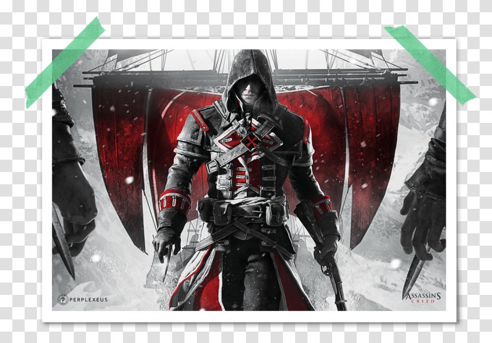Assassins Creed Evil Red Black White Epic Revolution Assassin's Creed Rogue Remastered Xbox, Person, Hood, People Transparent Png