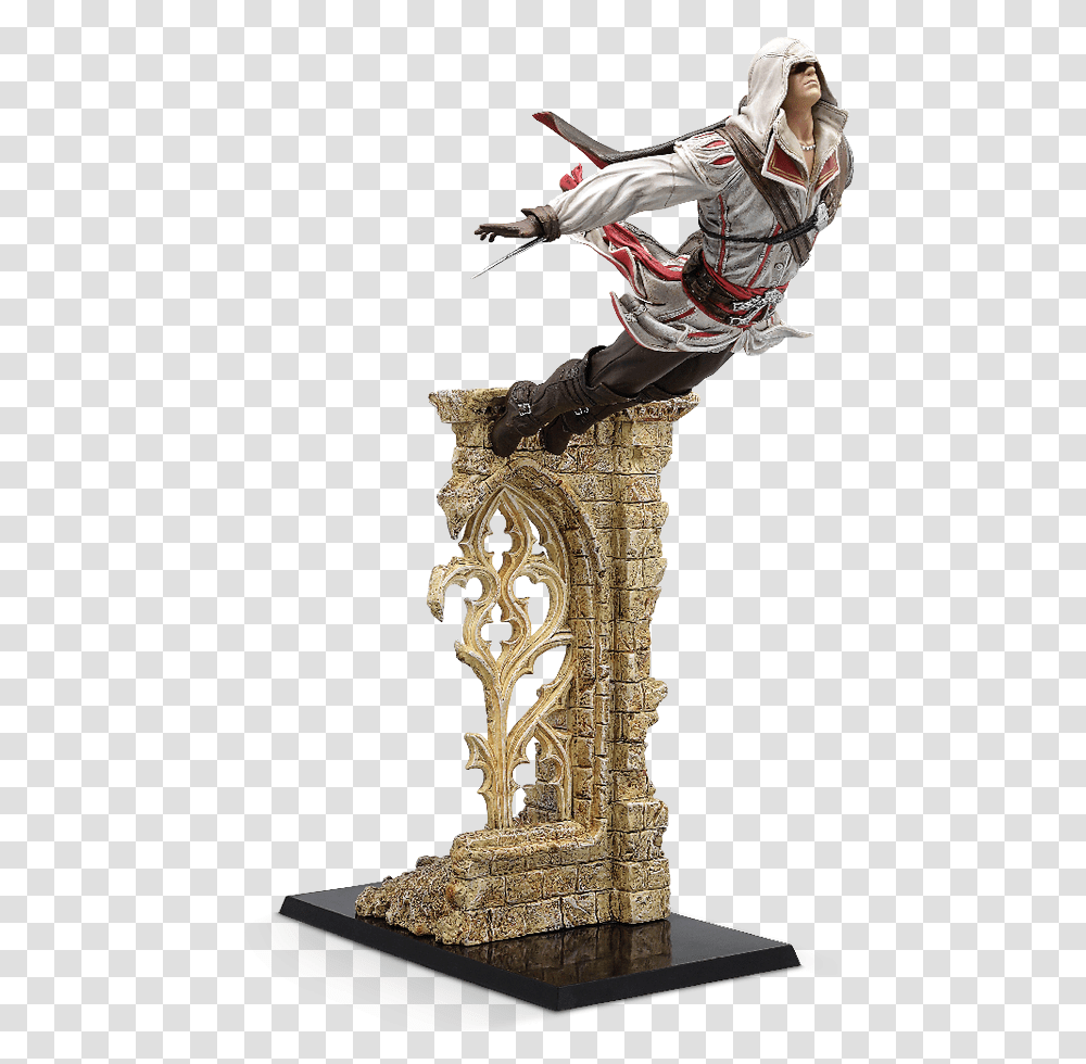 Assassins Creed Leap Of Faith Statue, Architecture, Building, Pillar, Person Transparent Png
