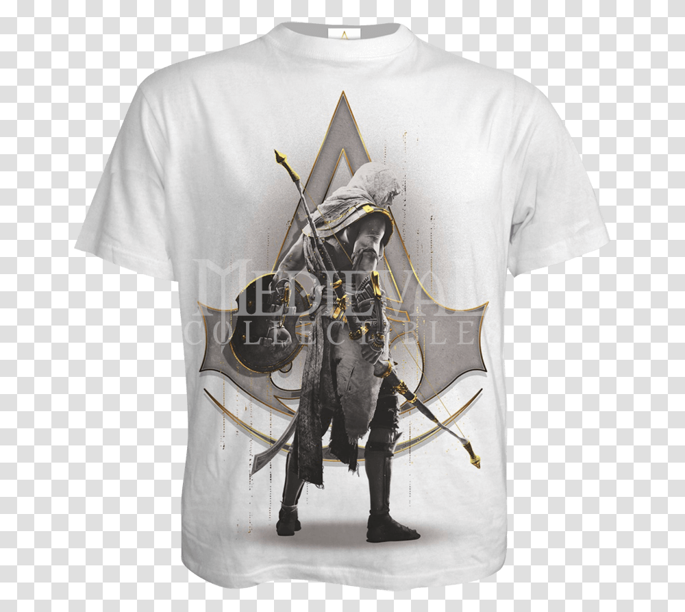 Assassins Creed Origins White T Shirt Assassin's Creed Tshirt, Apparel, T-Shirt, Horse Transparent Png