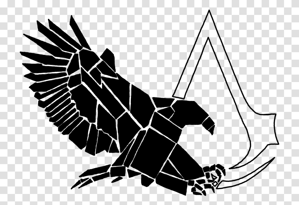 Assassins Creed Unity Clipart Drow Assassins Creed Symbol With Eagle, Gray, World Of Warcraft Transparent Png