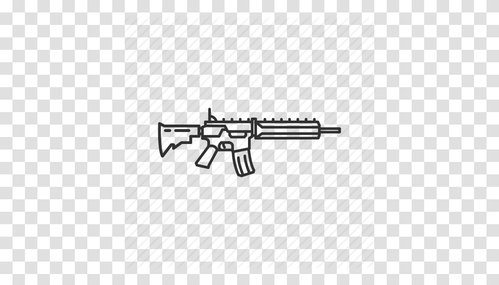 Assault Rifle Firearms Gun Military Submachine Gun, Weapon, Arrow Transparent Png