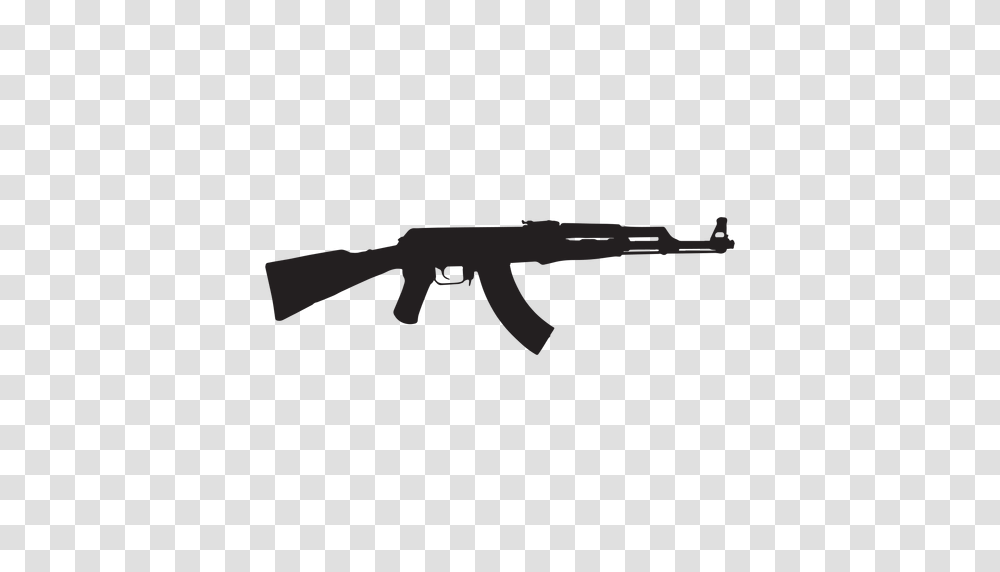 Assault Rifle Grey Silhouette, Gun, Weapon, Weaponry Transparent Png