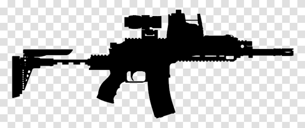 Assault Rifle Silhouette M4 Silhouette, Gun, Weapon, Weaponry Transparent Png
