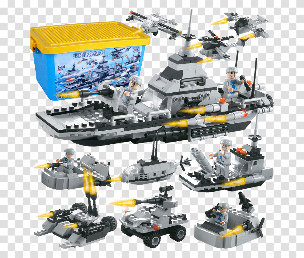 Assembled Toys Military Building Blocks Warship Aircraft, Battleship, Navy, Vehicle, Transportation Transparent Png