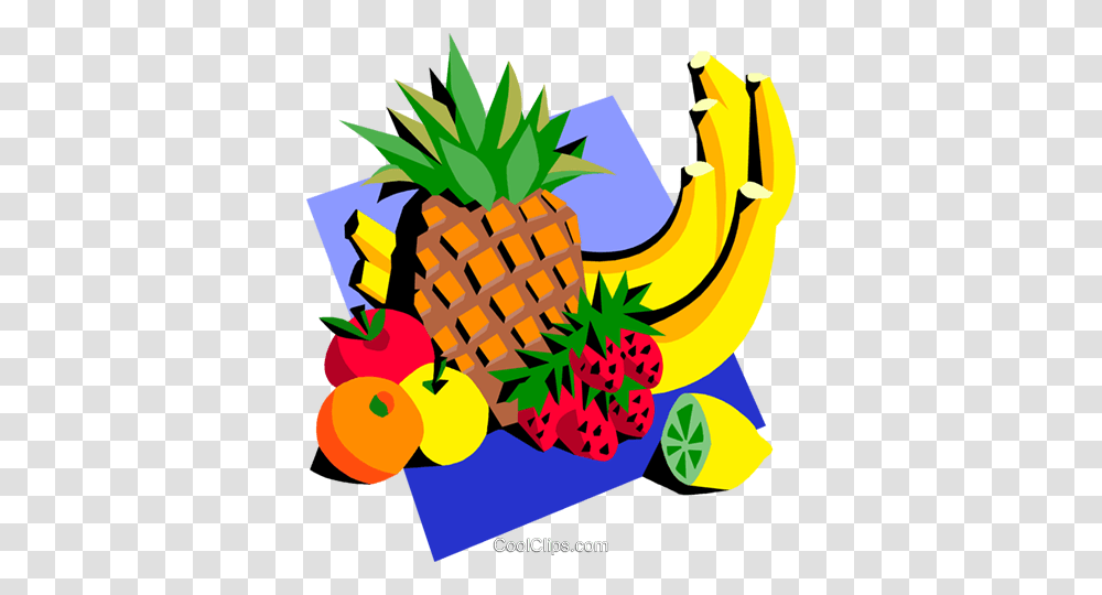 Assorted Fruits Royalty Free Vector Clip Art Illustration, Plant, Food, Pineapple, Banana Transparent Png
