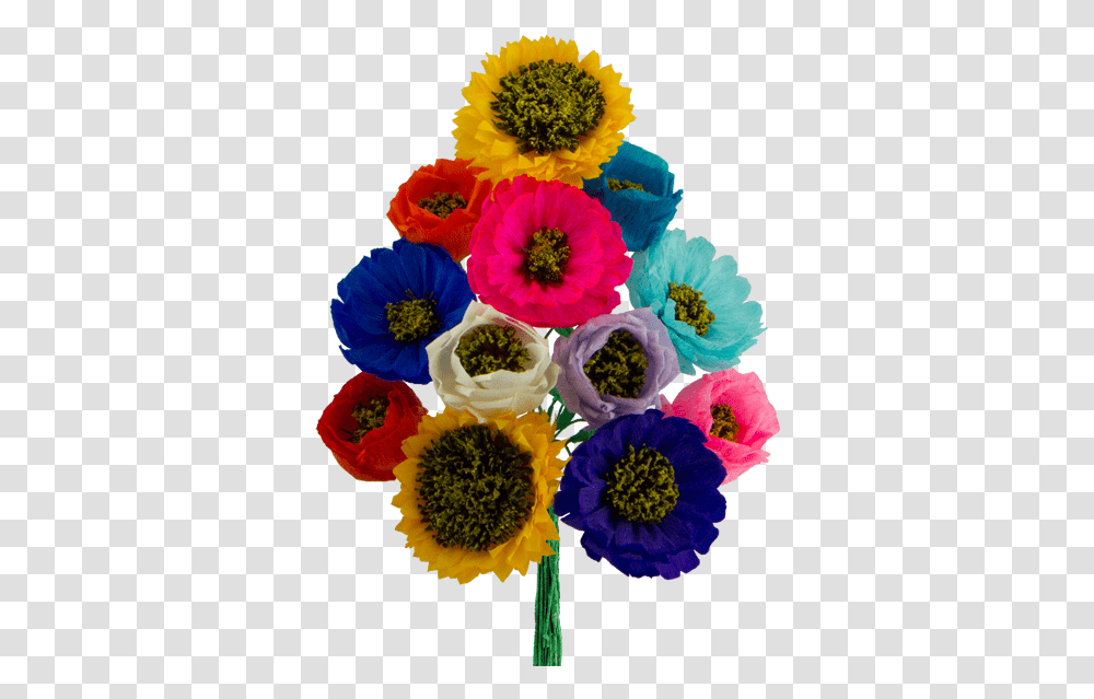 Assorted Paper Flowers Bouquet, Plant, Blossom, Ice Cream, Dessert Transparent Png