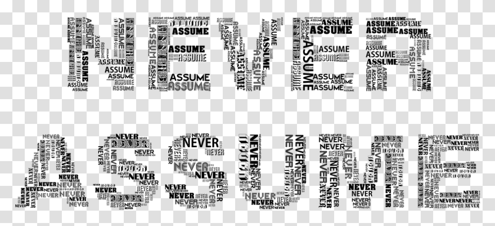 Assume Typography Word Cloud Wisdom Philosophy Typography Word, Gray, World Of Warcraft Transparent Png