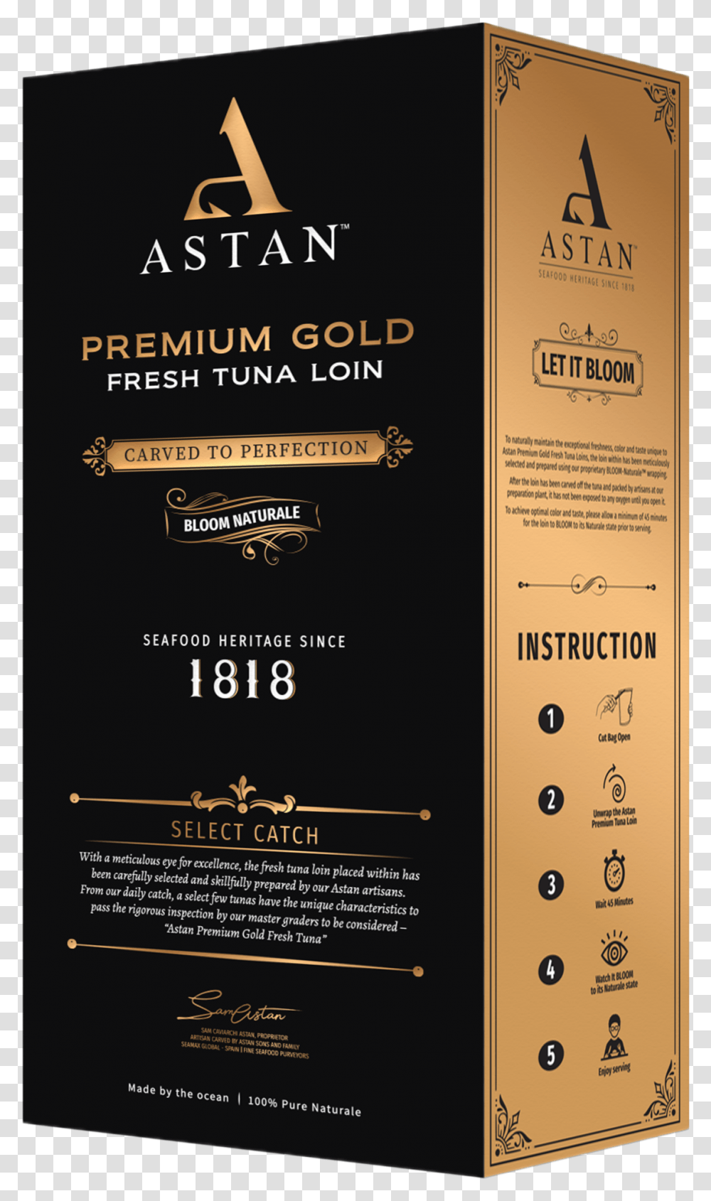 Astan Gold Loin Box Hi Res Copy Maine Sea Scallops Package, Flyer, Poster, Paper, Advertisement Transparent Png