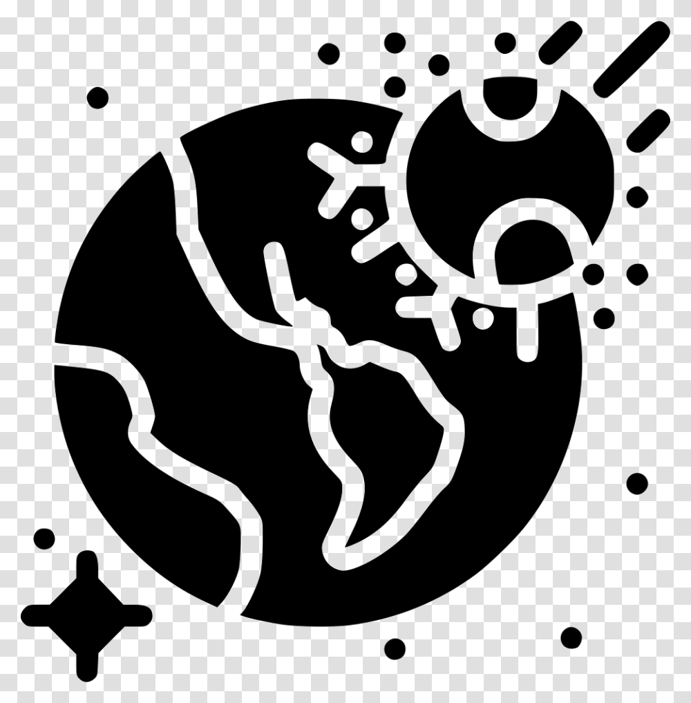 Asteroid Impact Illustration, Stencil, Painting Transparent Png