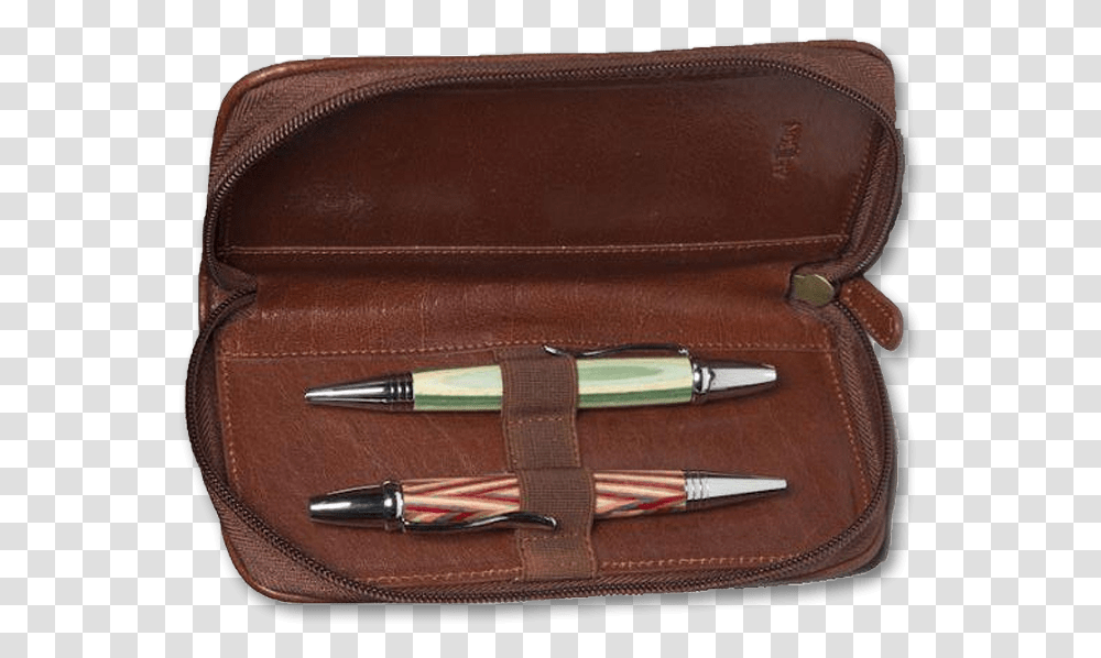 Aston Zipper 2 Pen Case Brown Open Leather, Wallet, Accessories, Accessory, Fountain Pen Transparent Png