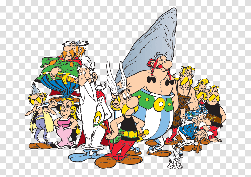 Astrix Oblix Et Le Village Gaulois Asterix Obelix Getafix, Comics, Book, Crowd Transparent Png