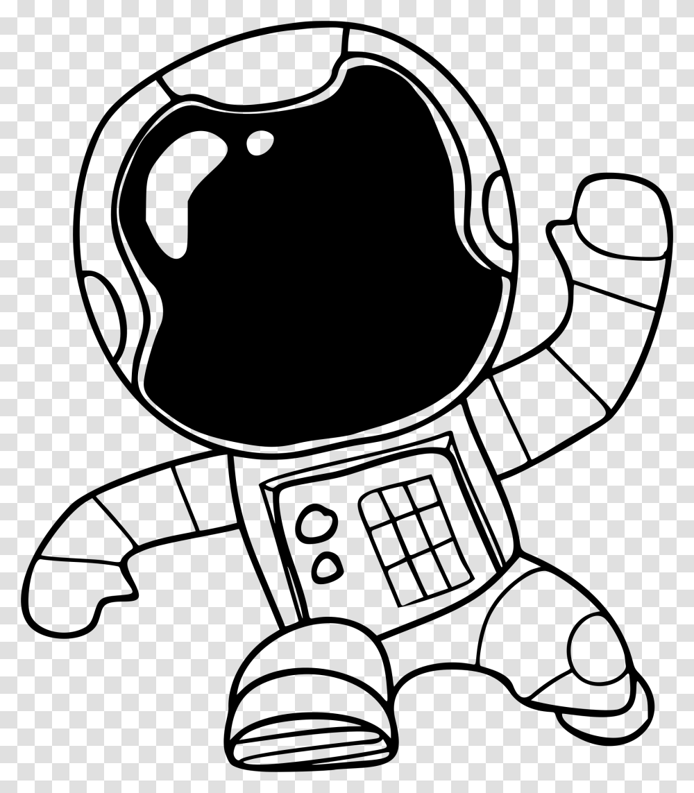 Astronaut Cartoon Astronaut Space Clipart Black And White, Gray, World Of Warcraft Transparent Png
