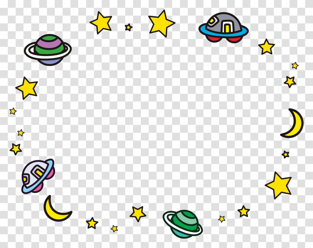 Astronaut Clipart Space Border Planet Border, Star Symbol Transparent Png