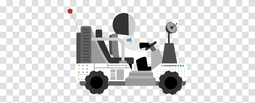 Astronaut Driving Lunar Rover Icon & Svg Space Rover Clipart, Clock Tower, Building, Vehicle, Transportation Transparent Png