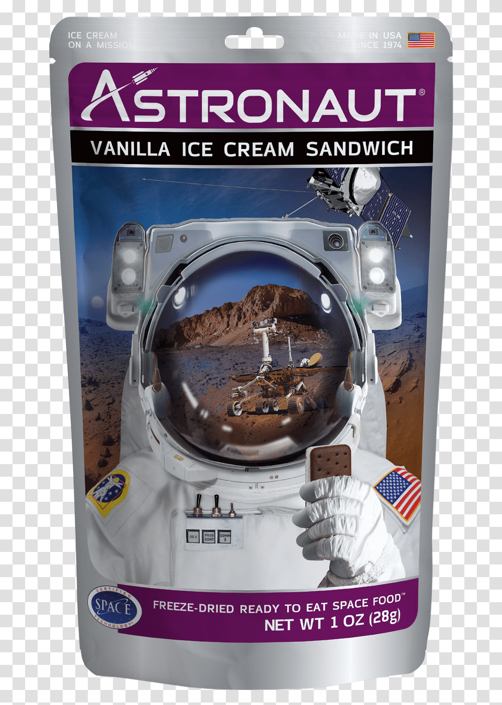 Astronaut Freeze Dried Ice Cream Sandwich 6 Vanilla Astronaut Cookies And Cream Ice Cream Sandwich, Helmet Transparent Png