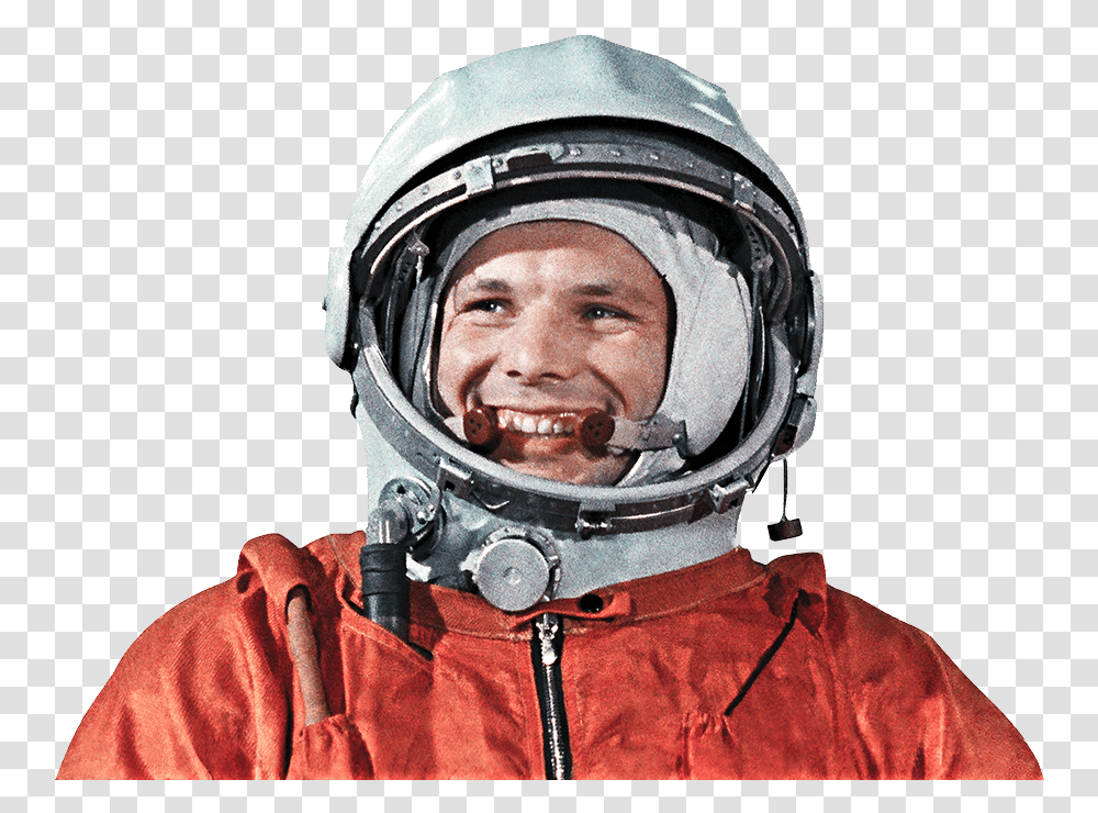 Astronaut Image Helmet Russian First Person In Space, Clothing, Apparel, Human Transparent Png