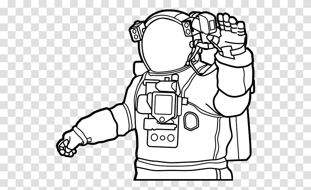 Astronaut, Person, Stencil, Hand, Robot Transparent Png