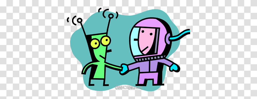 Astronaut Shaking Hands With Alien Royalty Free Vector Clip Art Transparent Png