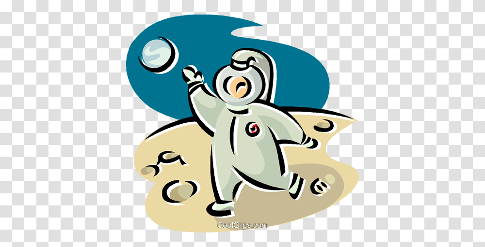 Astronaut Walking On The Moon Royalty Free Vector Clip Art, Animal, Mammal, Aardvark, Wildlife Transparent Png