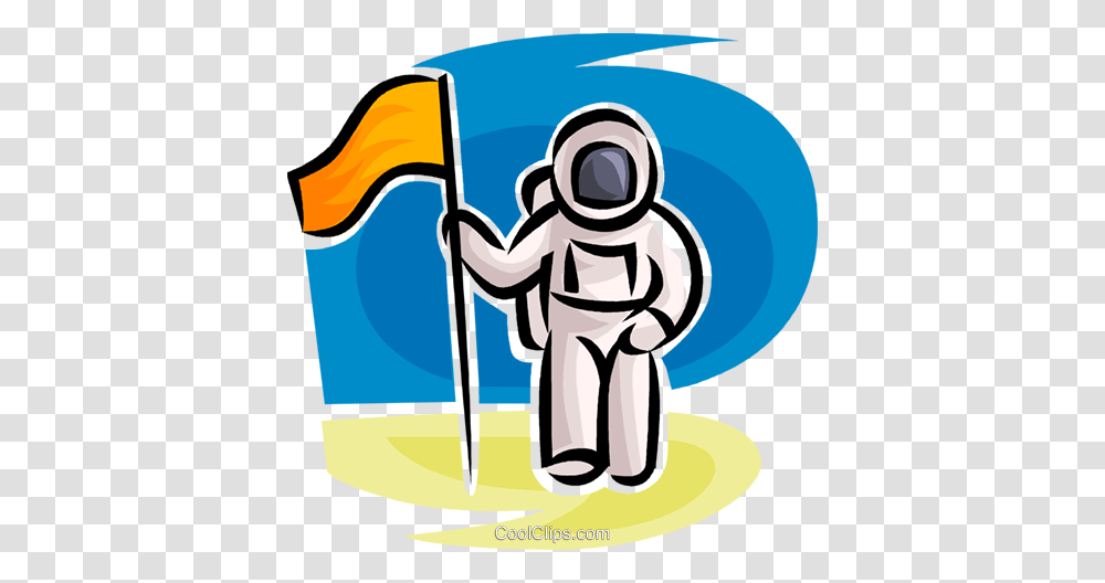 Astronaut With Flag Royalty Free Vector Clip Art Illustration Transparent Png