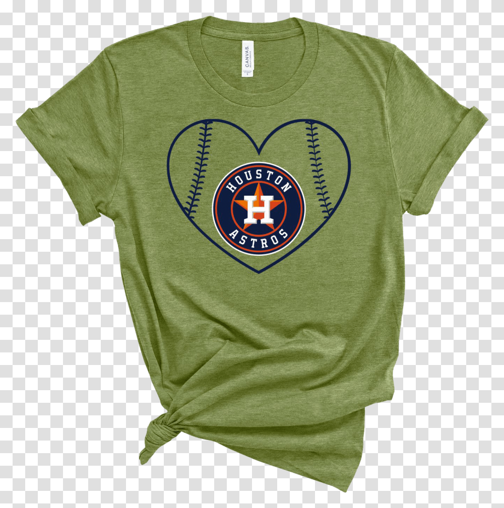 Astros Blue Heart Heather Orange Bella Canvas, Clothing, Apparel, Sleeve, T-Shirt Transparent Png