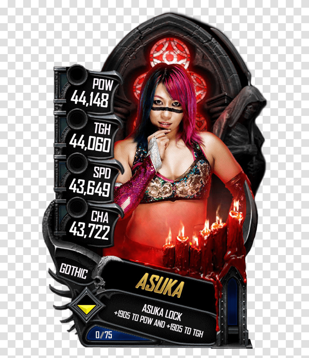 Asuka Wwe Wwe Supercard Roman Reigns Gothic, Person, Human, Advertisement, Cake Transparent Png