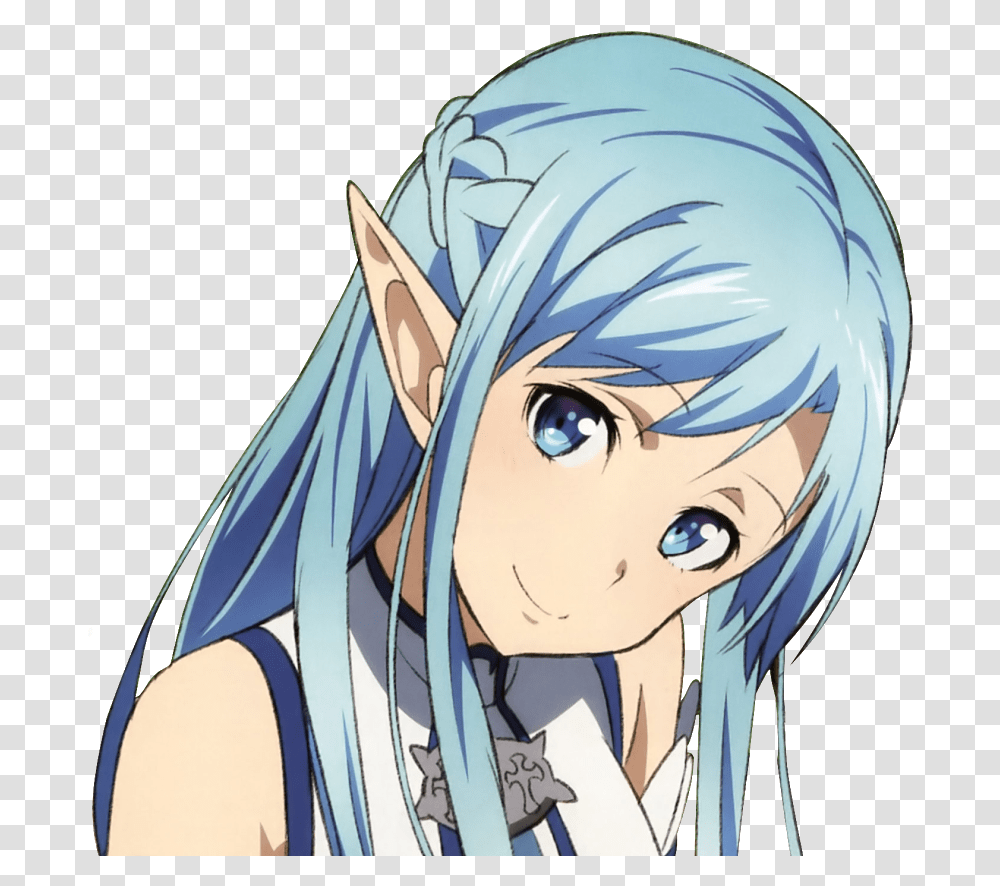 Asuna Anime Characters With Long Blue Hair, Manga, Comics, Book, Helmet Transparent Png