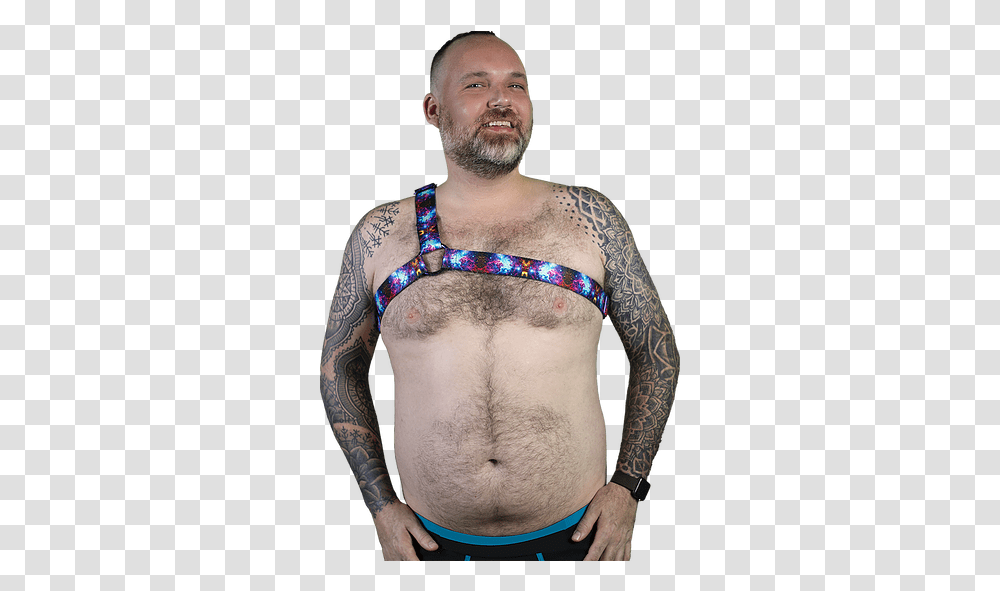 Asymmetric Harness Barechested, Skin, Person, Human, Tattoo Transparent Png
