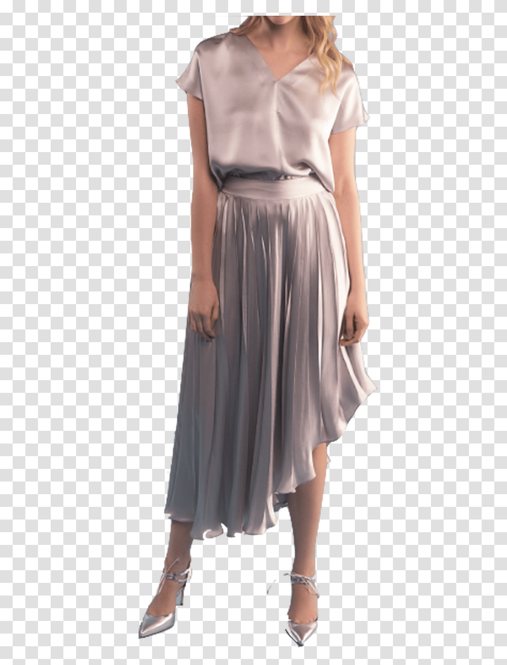 Asymmetrical Pleated Skirt A Line, Apparel, Dress, Female Transparent Png