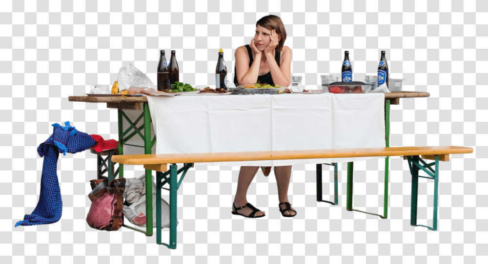 At A Barbecue Party Image, Person, Tablecloth, Bottle, Home Decor Transparent Png