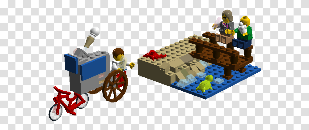 At Lego Beach An Old Couple Are Sitting On The Pier Lego, Toy, Transportation, Vehicle, Super Mario Transparent Png