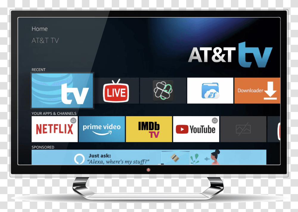 Atampt Tv Home Screen On A Smart Tv Smart Tv Home Screen, Monitor, Electronics, Display, Television Transparent Png