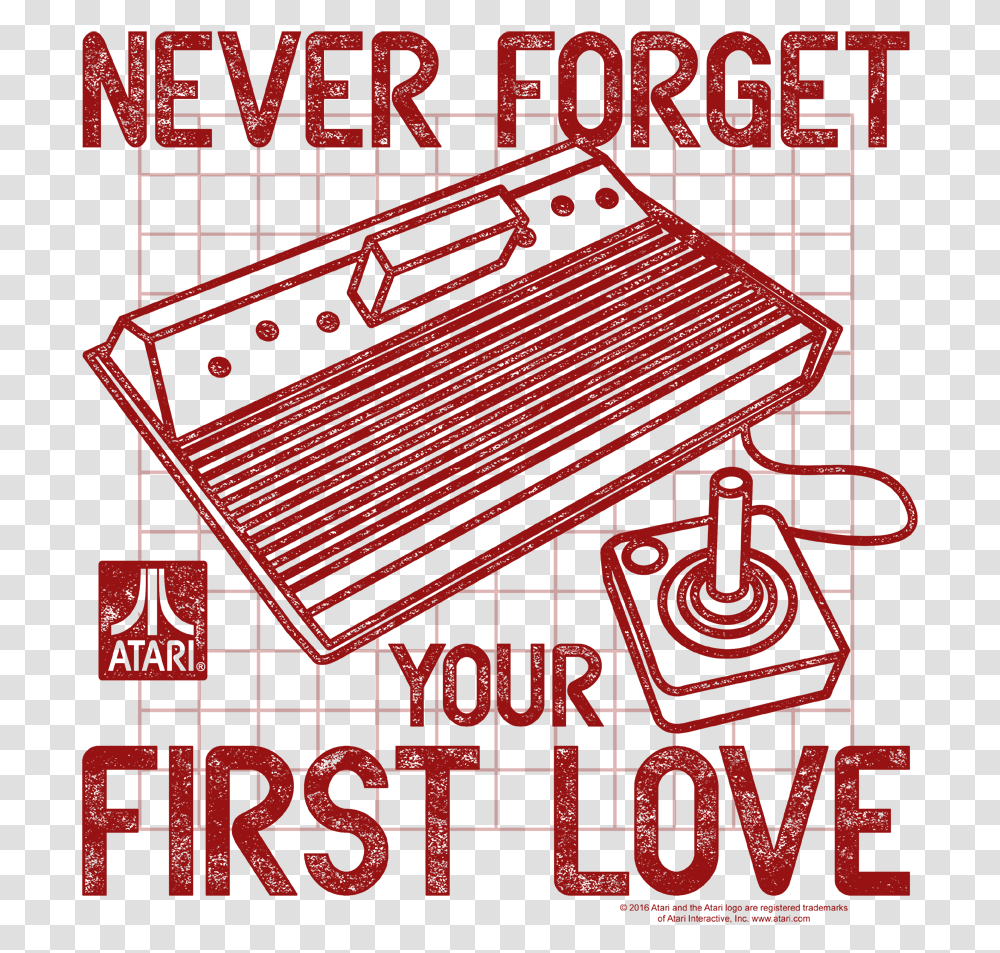 Atari First Love Juniors T Atari Never Forget Your First Love, Text, Label, Poster, Advertisement Transparent Png