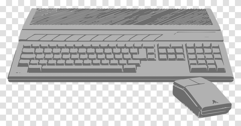 Atari St Atari Console Retro Gaming Game Monochrome, Computer Keyboard, Computer Hardware, Electronics Transparent Png